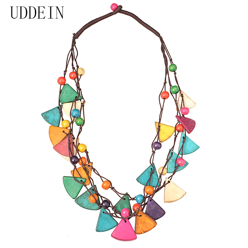 UDDEIN дизайн богемное Ожерелье Винтаж себе нагрудник ожерелье ручной работы многослойные деревянные ювелирные изделия интернет-магазины Индия макси