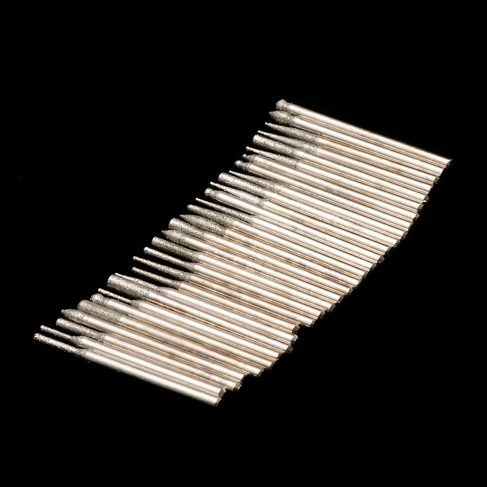 

30pcs Fashion Easy-using Diamond Burr Bits Drill Metal Engraving Carving Universal Power Rotary Tool