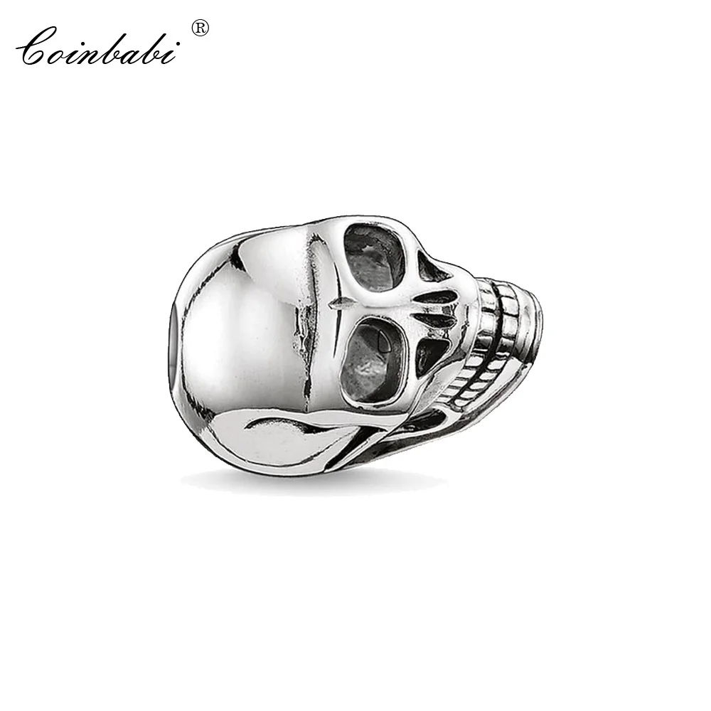 

Bead Skull,Europe Style 925 Sterling Silver Large Hole Gift For Men Women Gift Fit Karma Bracelet Necklace Key Chain Earrings