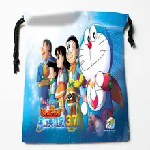 High quality Custom Doraemon printing storage bag drawstring bag gift Satin bags 27x35cm Compression Type Bags