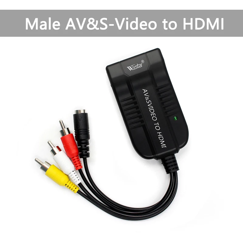 Wiistar Мужской AV CVBS женский SVIDEO к женскому HDMI аудио видео конвертер 1080P Композитный адаптер для Blu-Ray DVD HDTV