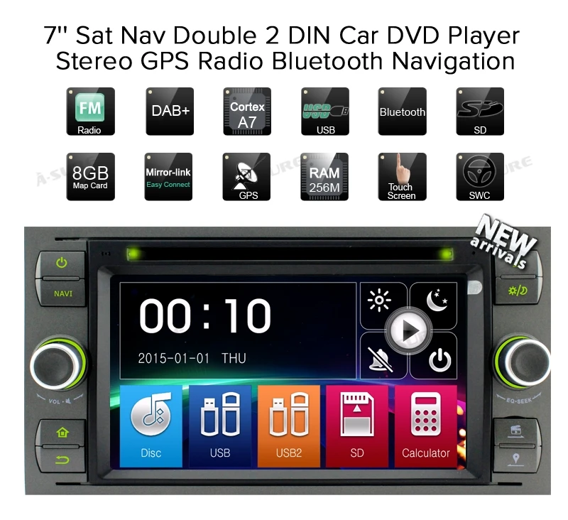 Perfect A-Sure 7" Car Auto Radio GPS DVD Player Navigation For Ford Transit Focus Galaxy S-Max C-Max Fusion Fiesta SWC Bluetooth CD USB 2 Perfect A-Sure 7" Car Auto Radio GPS DVD Player Navigation For Ford Transit Focus Galaxy S-Max C-Max Fusion Fiesta SWC Bluetooth CD USB 2