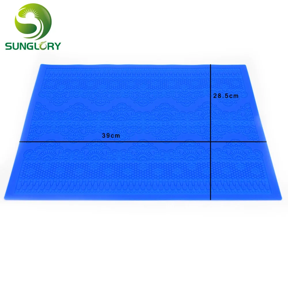 Цветочный узор помадка Сахар Кружева Плесень Силиконовый кружевной коврик выпечки торт плесень кухонные аксессуары украшения торта инструменты цвет синий