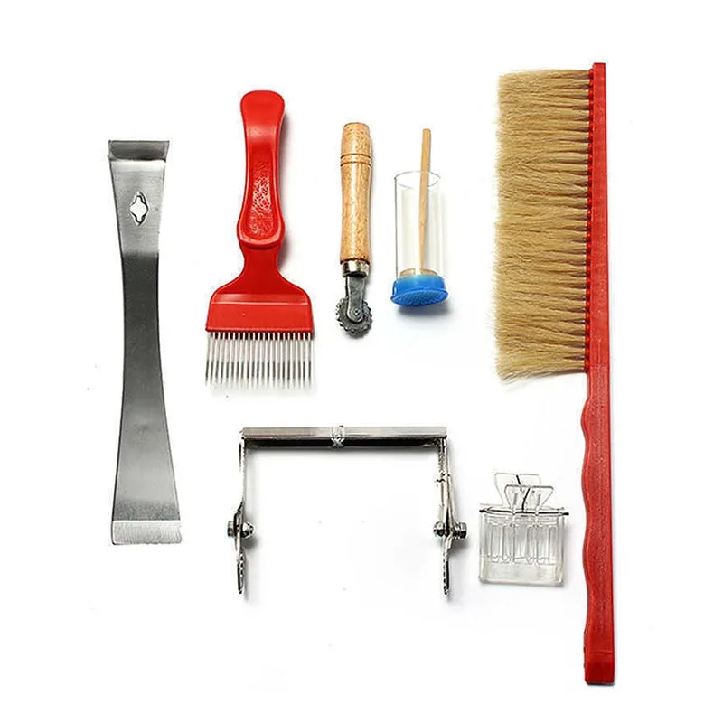 

7pcs Beekeeping Tools Equipment Pack Bee Brush Uncapping Fork Queen Bee Catcher Hive Tool Beekeeping Dropshipping