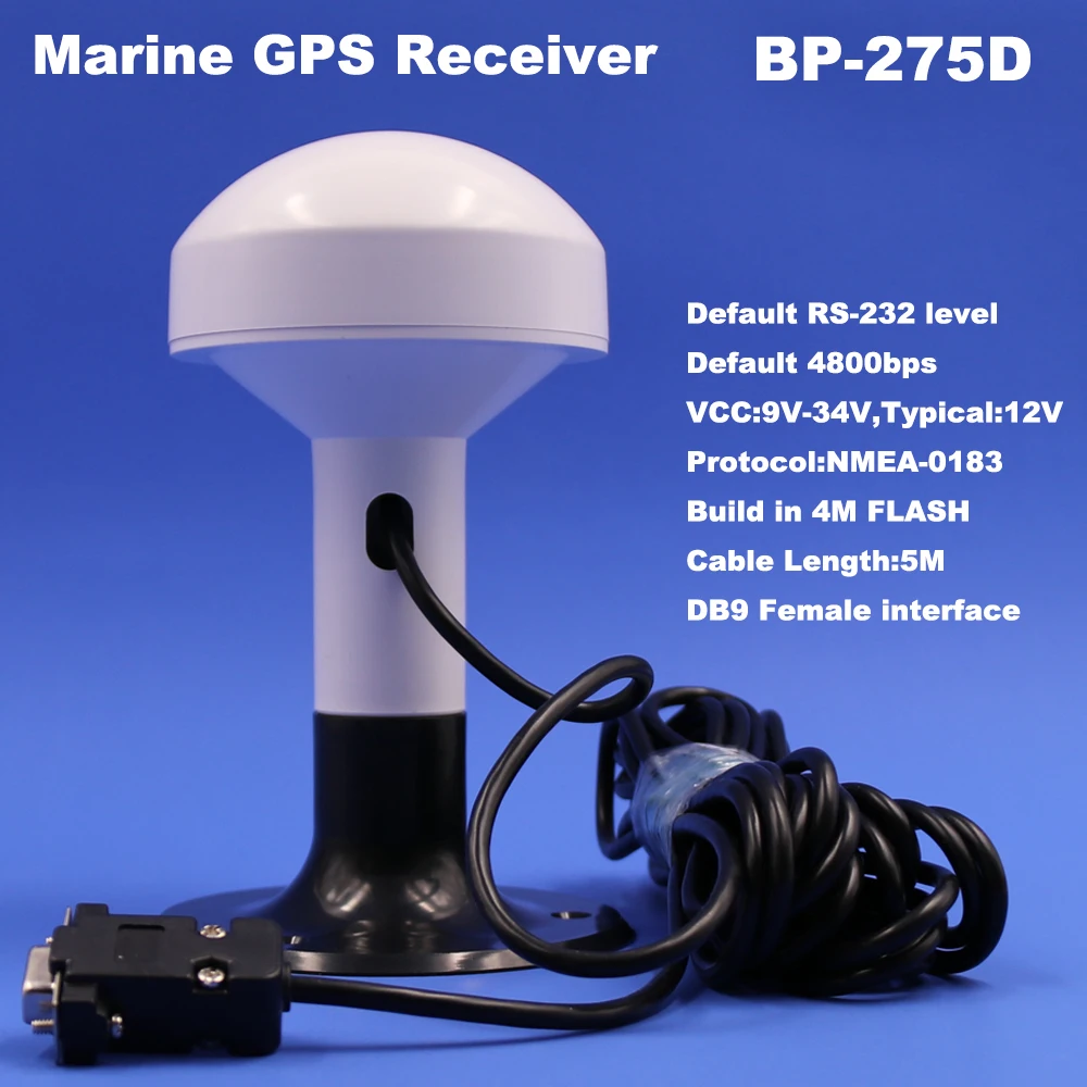 

Marine GPS Receiver Antenna,Boat ship GPS Antenna module, 4800bps, NMEA 0183 DB9 Connector with Screw tube,BP-275D