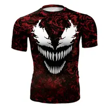 3D принт Venom спортивный Быстросохнущий костюм для фитнеса колготки Venom Футболка мужская крутая комическая оригинальность футболка аниме фильм Топы Футболка Homme