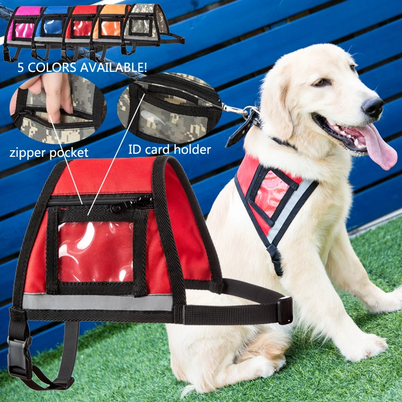 Outdoor Reflective Service Dog Harness Nylon Pet Dog Training Vest With