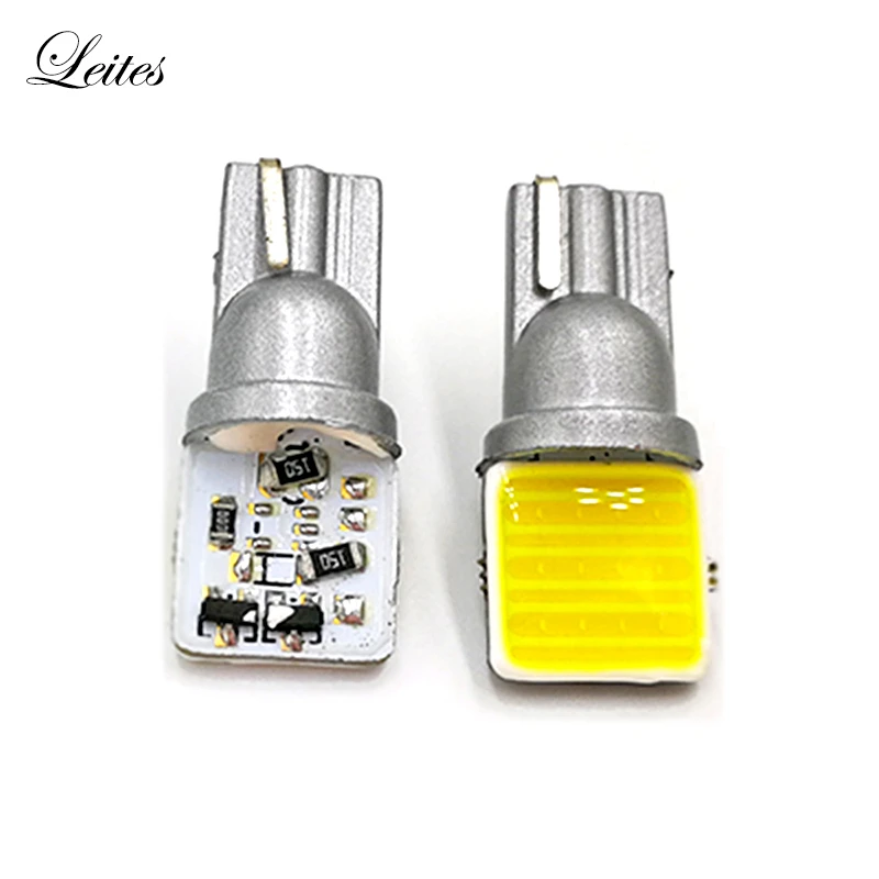 

2PCS Newest Led Lights Car T10 Cob Led W5W Led Cob Chip Car Reading Light Cob 12V 194 501 Bulb Wedge Parking Dome Light White