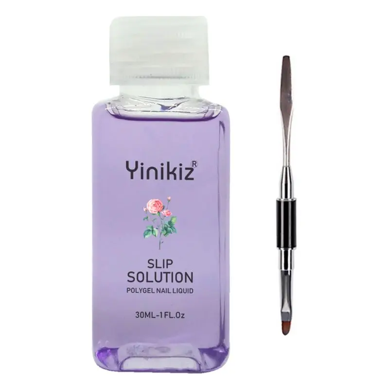 

Quick Building Polygel Nails Liquid Polish Slip Solution False Nail Tips Dual-ended Brush