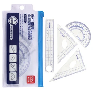 

4pcs/set Plastic Triangular Scale Ruler 15cm protractor for designers office achitects school student Engineering drawing DM003