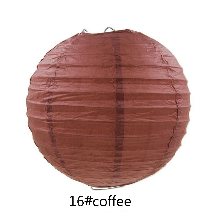 16 coffee Праздничные принадлежности 8 дюймов 20 см Круглый Китайский бумажный фонарь на день рождения Свадебный Декор подарок ремесло DIY в розницу - Цвет: 16 coffee