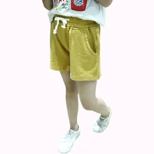 Для девочек, шорты, летние шорты для девочек Карамельный цвет детские штаны повседневная детская одежда на возраст 6, 8, для детей 12 лет для девочек-подростков Костюм; сезон весна