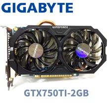 Б/у видеокарты Gigabyte GVI-750TOC-2GI GTX750TI GTX 750TI 2GB 2G D5 DDR5 128 Bit для настольных ПК, компьютерные видеокарты