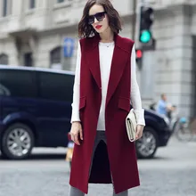 autumn winter vest women long sleeveless vests fashion streetwear woolen waistcoat loose plus size women vest xs-4xl DX836