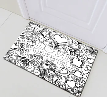 

LB 60*40 Black Heart & Letter Memory Foam Carpet And Rug For Home Living Room White Kitchen Bedroom Floor Toilet Door Bath Mats