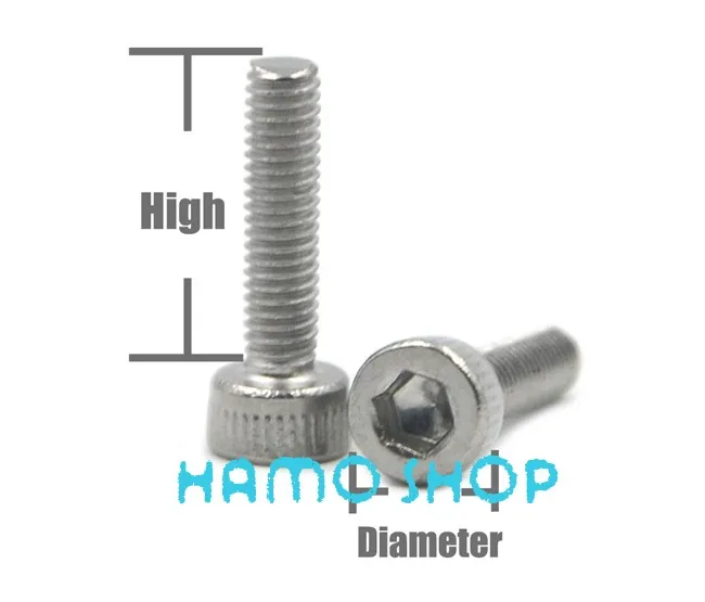 20 штук m3x50mm Нержавеющая сталь Аллен с шестигранной головкой Кепки крепежа Нитки винт Болты