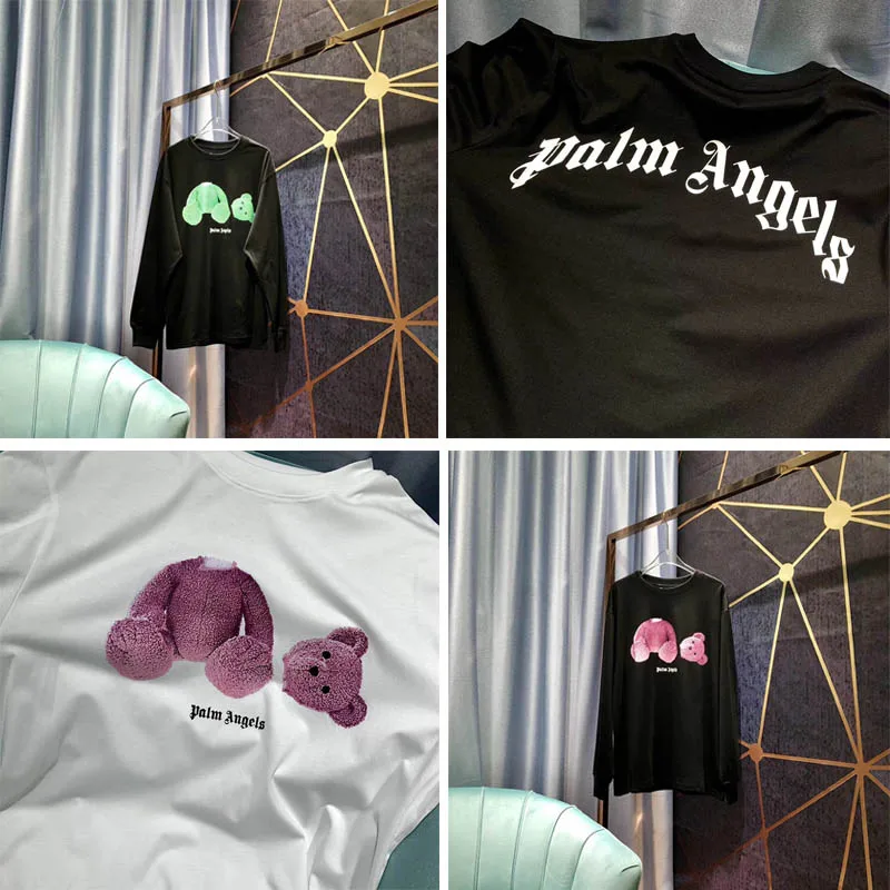 

Long sleeve T Shirt Palm Angels Men Women Fashion Casual High Quality Broken Bear Palm Angels T-Shirts