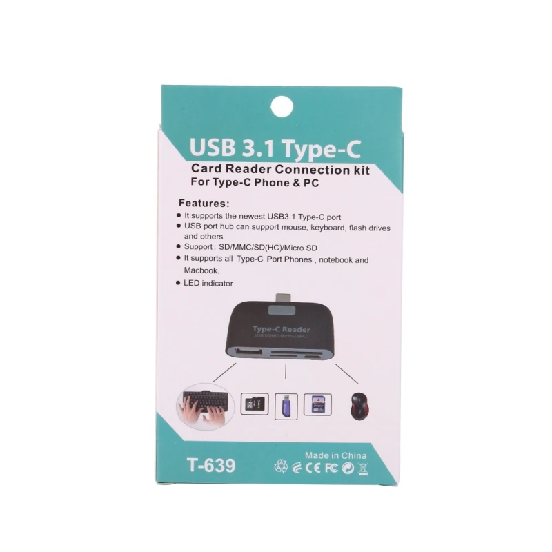 3 в 1 3,1 тип-c USB-C TF Micro OTG кардридер для телефонов Macbook Tablet Multi-function Card-Reader