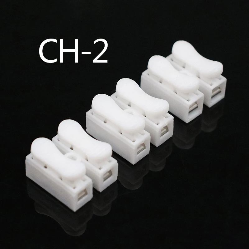 10Pcs CH-2 or CH-3 Spring Wire Quick Connector G7 Electrical Crimp Terminals Block Splice Cable Clamp Easy Fit Led Strip