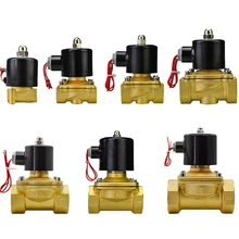 Все медные нормально закрытый электромагнитный клапан воды клапан AC220V многоходовой клапан DC24VDC12V воздушный клапан 1 дюйм 1,2 дюймов