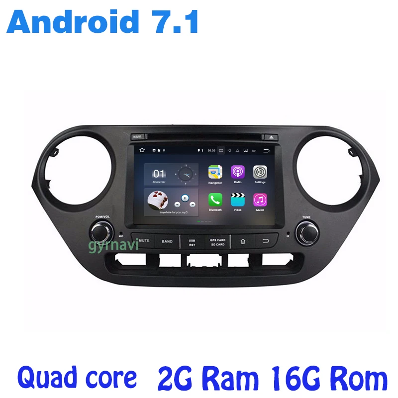 Android 7 1 Quad core font b Car b font dvd gps for Hyundai I10 2014