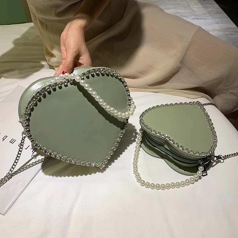 

Summer New Ocean Bag Women's Bag 2019 New Fashion Love Shape Shoulder Inclined Chains Crossbody Bags Hand Bags