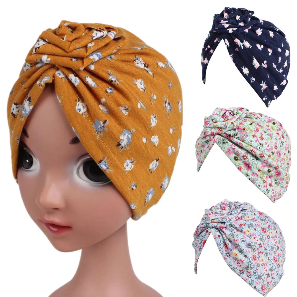Fashion baby girls hat print Floral Bandanas Baby Girls Boho Hat Beanie