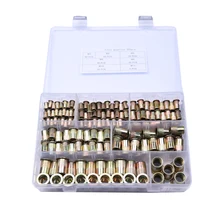 300 шт., гайки с заклепками, набор гаек с плоской головкой, M3-M12 гаек, многоразмерные гайки с коробкой