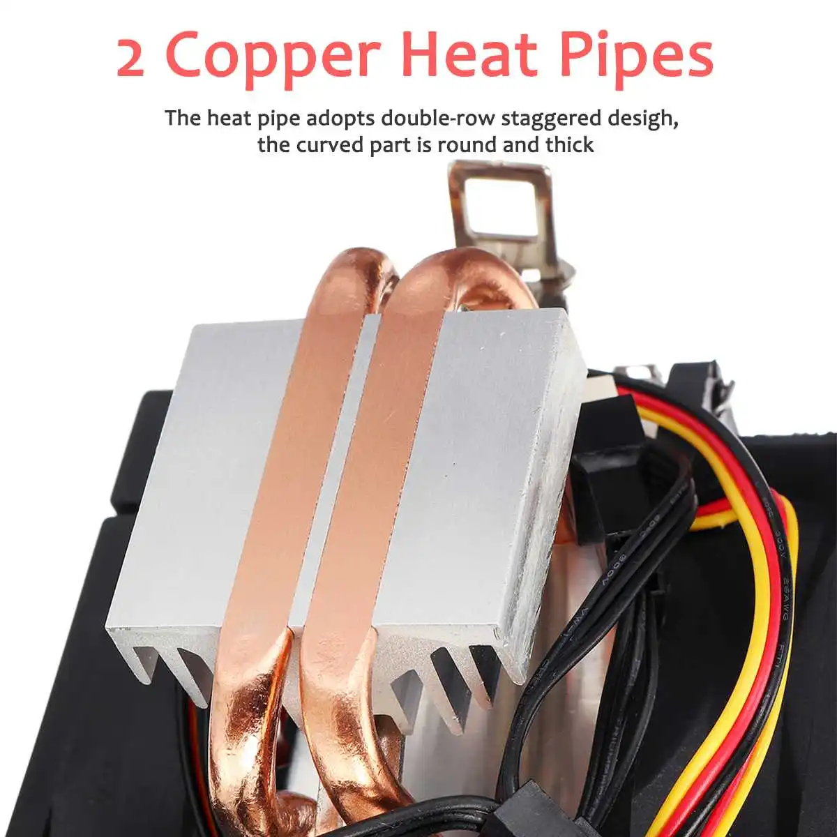 2 Copper Heatpipes CPU Cooler Computer PC CPU Cooler Fan Cooling Dual Fan for Intel LGA 775/1150/1151/1155/1156 AMD AM2 AMD3