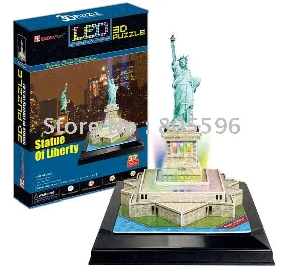 

(Paper model)LED Light Building ,3D DIY Models,Home Adornment,Puzzle Toy,Paper model,Papercraft,Card model, STATUE OF LIBERTY
