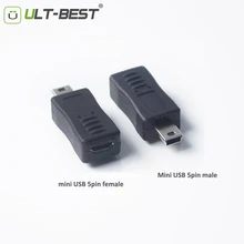 ULT-Best Wholesale Mini USB 5pin Male to Micro USB Female Adapter Converter Connector Data Sync for MP3 MP4 Car Tablet