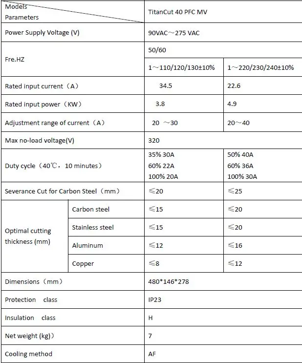 Плазменный резак 40А PFC 110/240 В Входной регулятор PT60 фонарь оборудование для плазменной резки 25 мм станок для плазменной резки