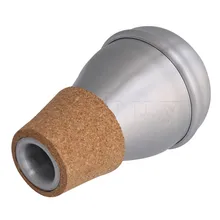 Yibuy 3.7×2.4×1.26inch Silver Aluminium Cork Practice Trumpet Bubble Mute Musical Instrument Accessories