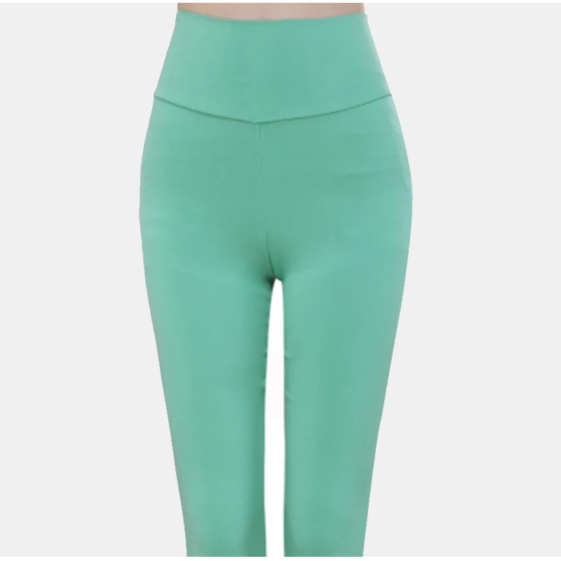 Женские брюки-карандаш с высокой талией размера плюс 6XL, Harajaku, однотонные облегающие леггинсы, женские брюки, весенне-Летняя женская одежда - Цвет: light green