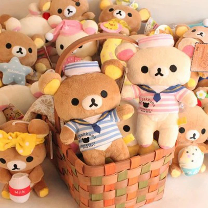 

2Pcs/set Cute Rilakkuma Plush Toy Stuffed Animal Soft Baby Doll for Children Kids Fluffy Gift 18cm/7inch Wholesale Dropshipping