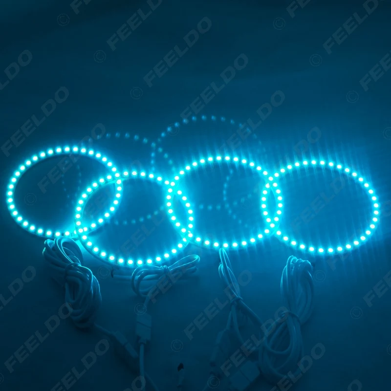 FEELDO 4X120MM автомобильный RGB 5050SMD светодиодный светильник ангельские глазки