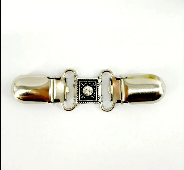 

Europe and the United States simple pin decorative diamond sweater collar clip square cardigan shawl duckbill clip accessories