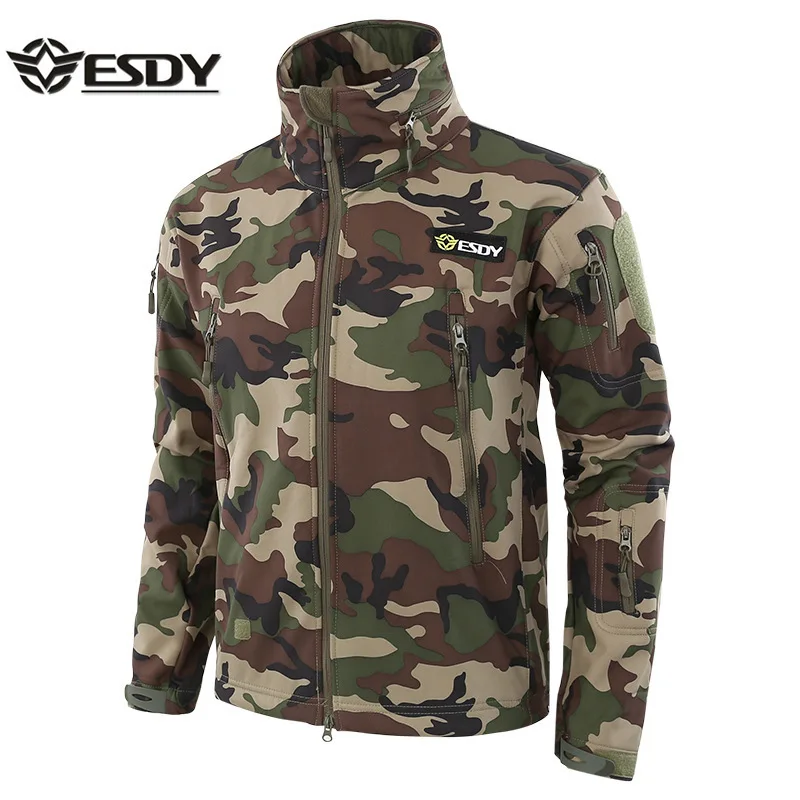 

Male tactical shark skin TAD SoftShell jacket outdoor mountaineering training camouflage army fan camping hunting jacket wear