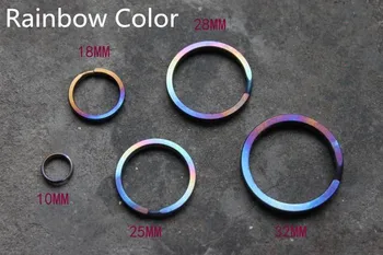 

Rainbow Color Titanium Alloy EDC Ultra Light Key Hanging Key Ring Diy Accessories Key Chain Clip Keychain Multi Tools