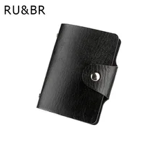 Promotion Black PU Leather Card Case Business Card Holder Men Women Credit Card Bag ID Card