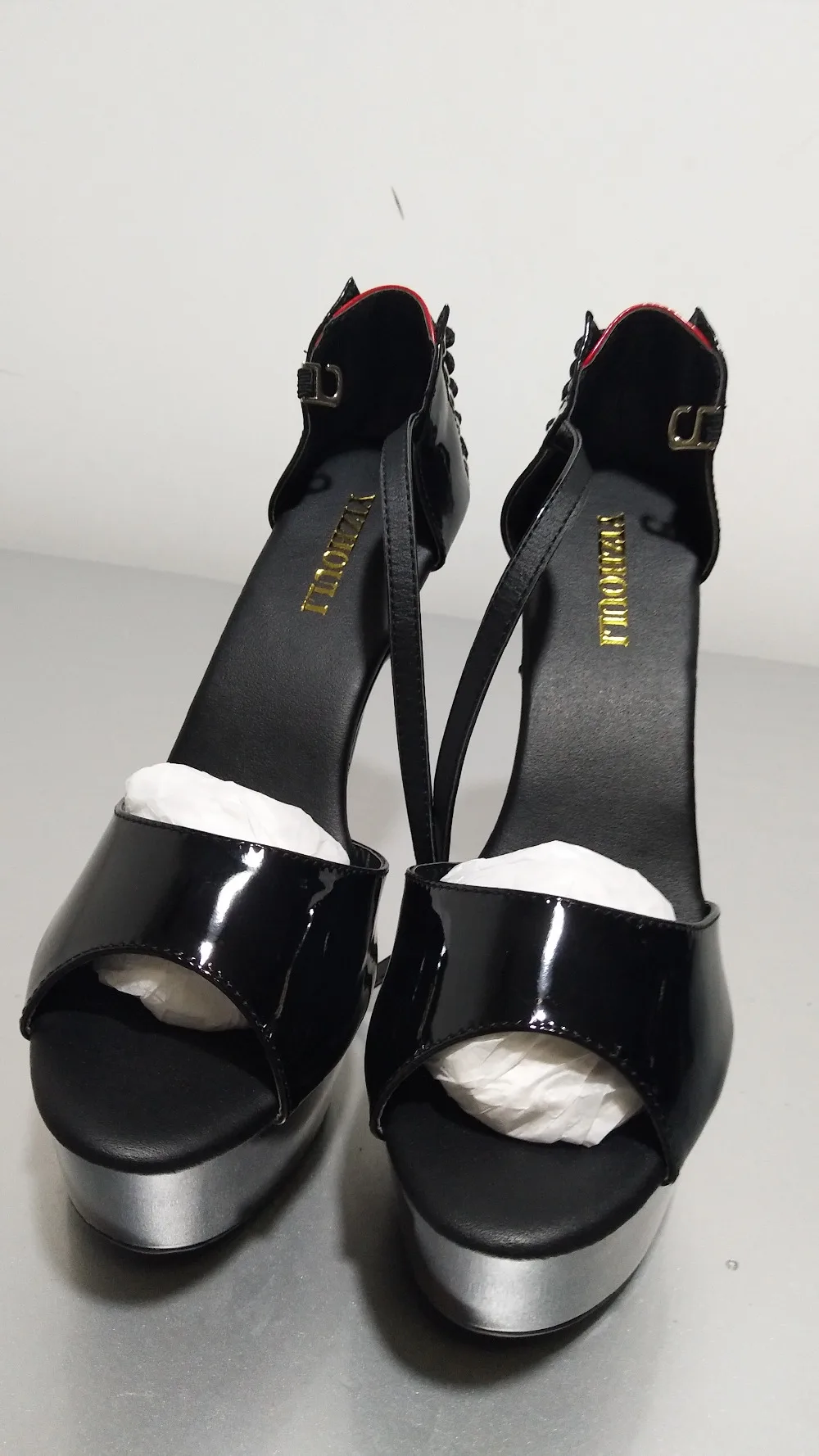 Женские босоножки на 15 см 6–дюймовом высоком каблуке-шпильке с открытым заостренным носом с завязками крест-накрест обувь на платформе для танцев