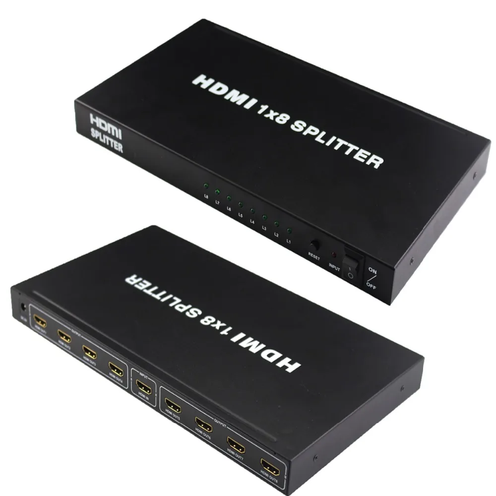 HDMI 1.3 Version 1x8 HDMI Splitter Bi-directional 1 in 8 out Switch HDCP Amplifier Full 3D 1080p HDTV 4Kx2K for PS3 DVD Xbox TX HDMI 1.3 Version 1x8 HDMI Splitter Bi-directional 1 in 8 out Switch HDCP Amplifier Full 3D 1080p HDTV 4Kx2K for PS3 DVD Xbox TX