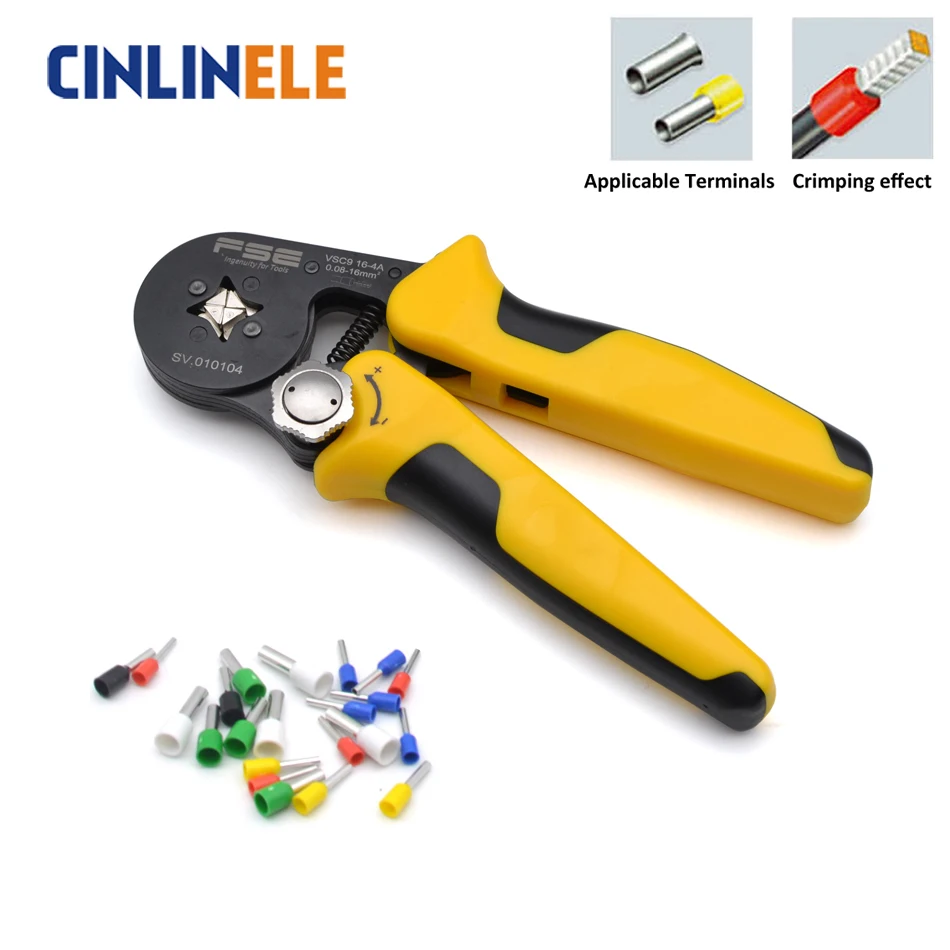 

VSC9 16-4 0.08-16mm 40-5AWG Exquisite Package Adjustable Precise Crimp Pliers Tube Bootlace Terminal Crimping Hand Tool HSC8 6-4