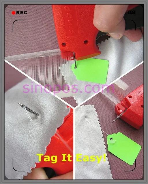 FINE LONG] Extra Long Fine Needle Tag Gun, thick fabric clothes sweater  socks rug price tag attacher barbs fastener pins pistol