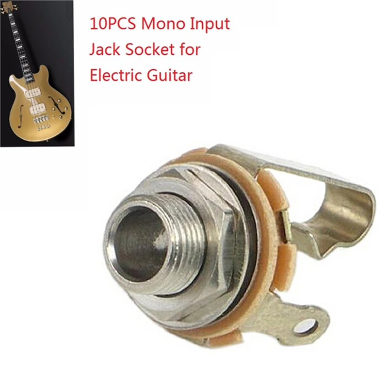 2pcs Guitar Jack Socket 1//4/" Mono Input Jack Socket For Electric Bass Guitar//amp