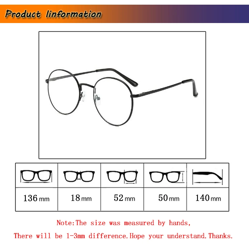 Готовые Очки для близорукости, оправа для женщин и мужчин, круглые близорукие очки, винтажные для зрения-1-1,5-2-2,5-3-3,5-4-4,5-5-6 L3