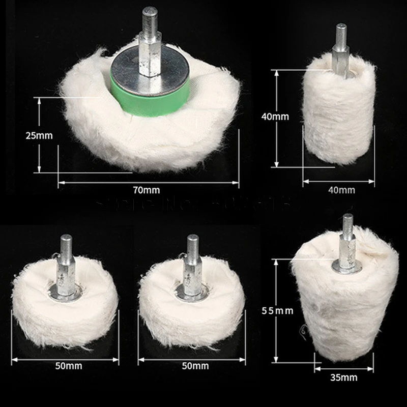 1 шт 6 мм хвостовик хлопок купола полированное шлифовальное колесо насадка в виде щетки для абразивных Т-образный белая ткань зеркало
