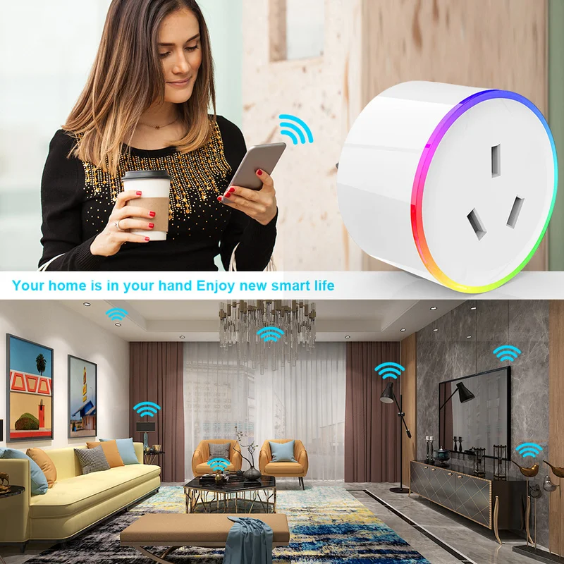 Умная розетка Wi-Fi умная розетка монитор питания EU US AU UK розетка работает с Google Home Mini Alexa IFTTT умные домашние розетки