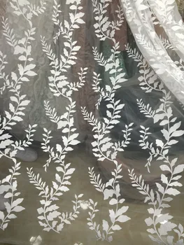 

S194 Embroidered French Lace Fabric For wedding White African tulle Lace Fabric with High Quality