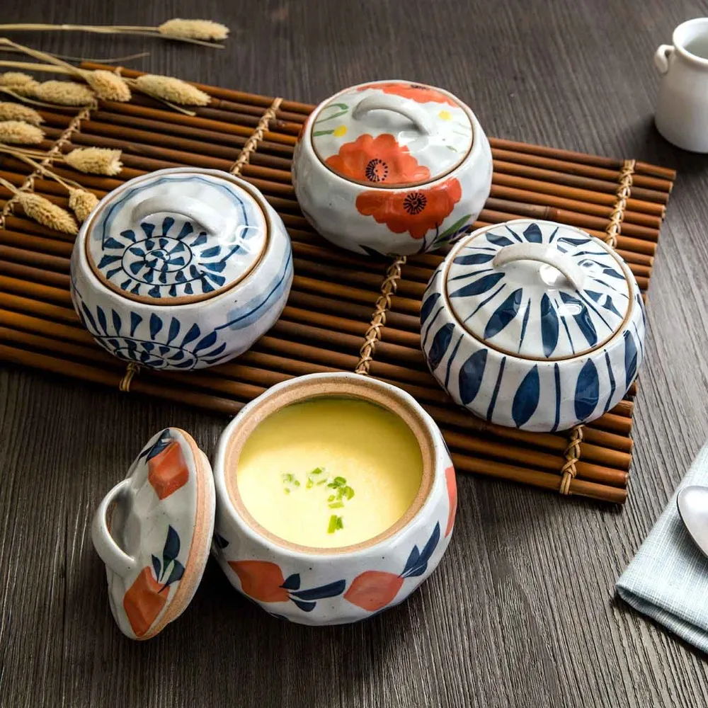 Японский стиль бытовой керамики тушеный суп внутренний горшок с крышкой Ретро вода на пару яйцо суп горшок плита Пароварка Кухня Кастрюля